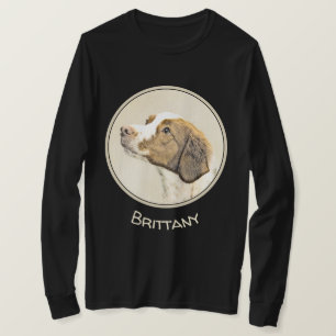 Brittany Painting - Cute Original Dog Art T-Shirt