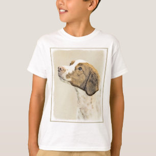 Brittany Painting - Cute Original Dog Art T-Shirt
