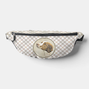 Brittany Painting Orange Roan Spaniel Cute Dog Art Bum Bags