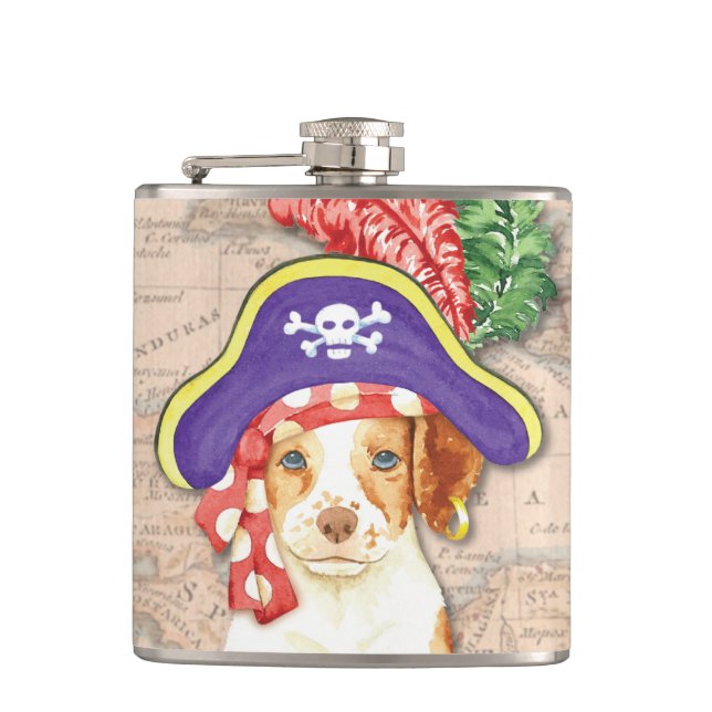 Brittany Pirate Hip Flask (Front)