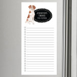 Brittany Shopping List  Magnetic Notepad<br><div class="desc">Adorable things to fetch Brittany dog with a black chalkboard frame personalised with your name.</div>