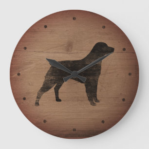 Brittany Silhouette Rustic Style Large Clock