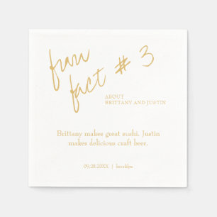 Brittany Simple Gold Fun Fact #3 Wedding Napkin