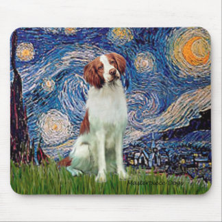 Brittany Spaniel 3 - Starry Night Mouse Pad