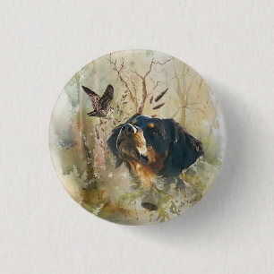 Brittany Spaniel and woodcock 3 Cm Round Badge
