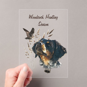 Brittany Spaniel and woodcock Acrylic Invitations