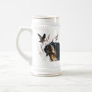 Brittany Spaniel and woodcock  Beer Stein