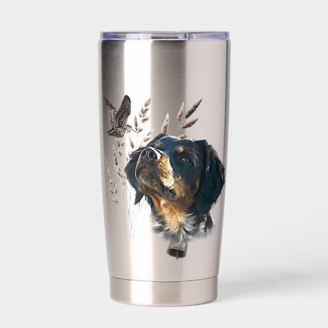 Brittany Spaniel and woodcock  Insulated Tumbler (Front)