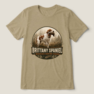 Brittany Spaniel and woodcock Tri-Blend Shirt