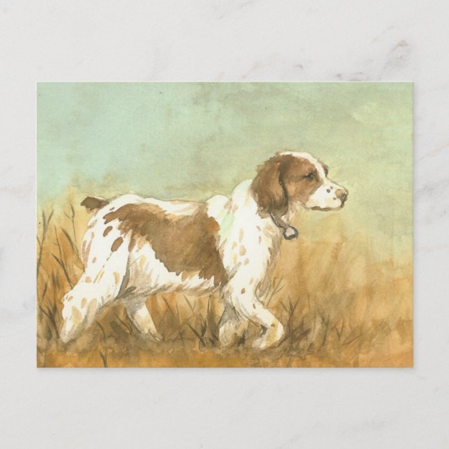 "Brittany Spaniel" Art Reproduction Postcard (Front)