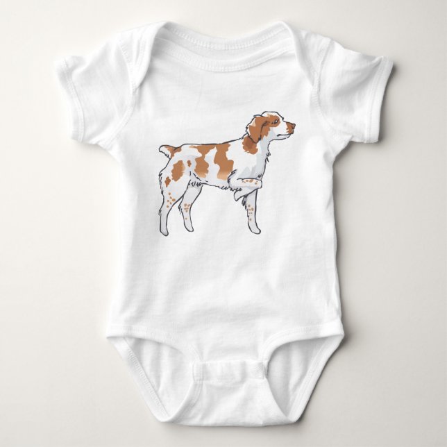 Brittany Spaniel Baby Bodysuit (Front)