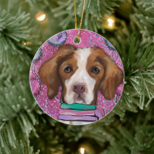Brittany   Spaniel           Ceramic Tree Decoration