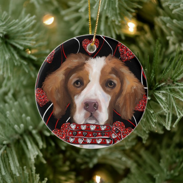 Brittany   Spaniel  Ceramic Tree Decoration (Tree)