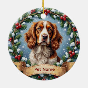 Brittany Spaniel Christmas Ceramic Tree Decoration