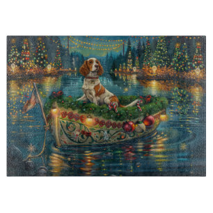 Brittany Spaniel Christmas Festive Voyage Cutting Board