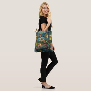 Brittany Spaniel Christmas Festive Voyage Tote Bag