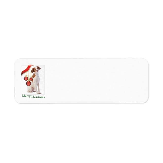 Brittany Spaniel Christmas Return Address Label (Front)