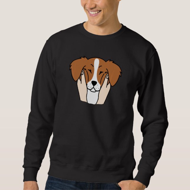 Brittany Spaniel Chubby Cheeks  Dog Sweatshirt (Front)