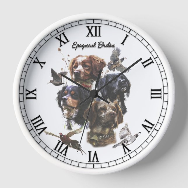Brittany Spaniel Clock (Front)