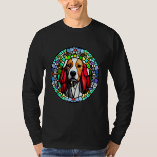 Brittany Spaniel - Colorful Stained Glass_6 T-Shirt