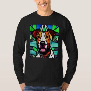 Brittany Spaniel - Colorful Stained Glass Premium_ T-Shirt