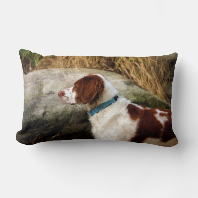 Brittany Spaniel - Copper Lumbar Cushion (Front)
