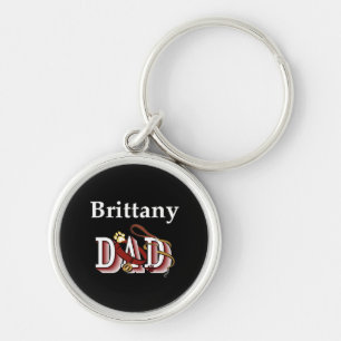 Brittany Spaniel Dad Key Ring