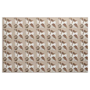 Brittany Spaniel  dog breed fabric