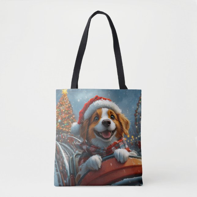 Brittany Spaniel Dog Christmas Tote Bag (Front)