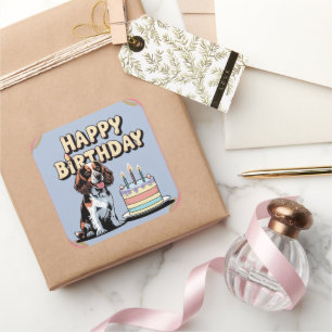 Brittany Spaniel Dog Colourful  Square Sticker