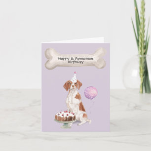Brittany Spaniel Dog Party Celebration Decor Holiday Card