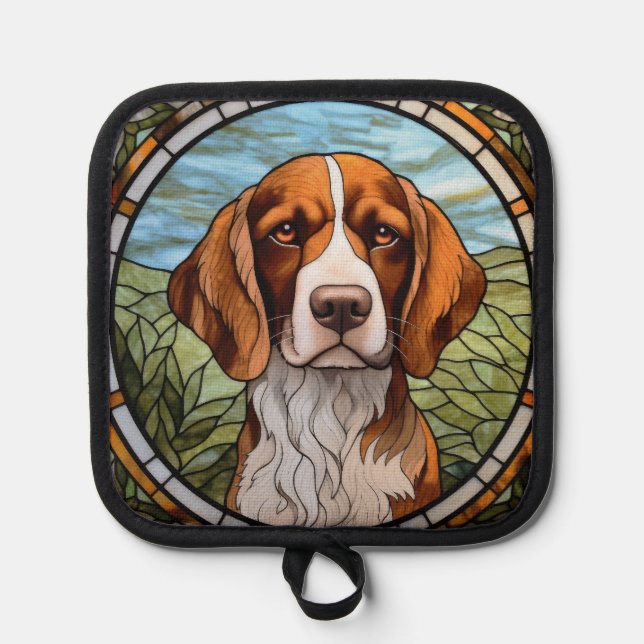 Brittany Spaniel Dog Pot Holders (Front)