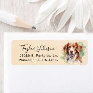Brittany Spaniel Dog Return Address Label