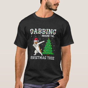 Brittany Spaniel Dog Santa Hat Dabbing Around the  T-Shirt