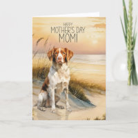 Brittany Spaniel Dog Sunset Beach Mother's Day