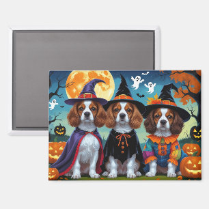 Brittany Spaniel Dogs Pumpkin Halloween Funny Magnet