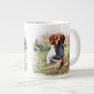 Brittany Spaniel – Field, Focus, Pheasant , Art Large Coffee Mug