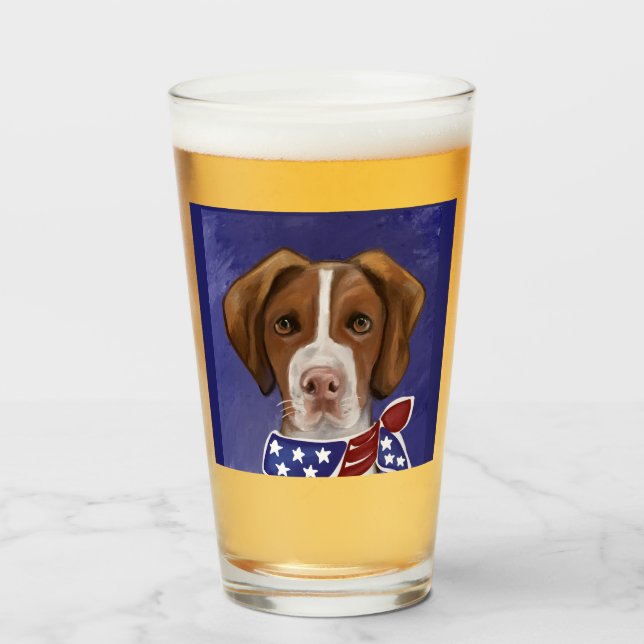 Brittany  Spaniel  Glass (Front Filled)