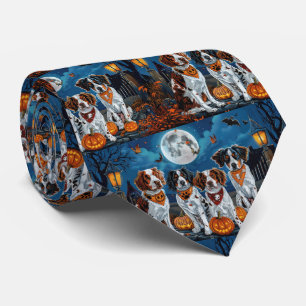 Brittany Spaniel Halloween Spooky Tie