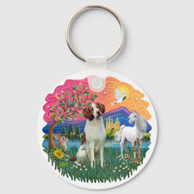 Brittany Spaniel Key Ring (Front)
