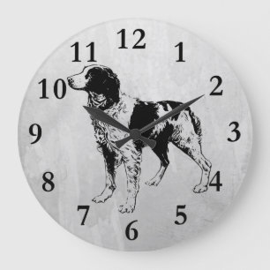 brittany spaniel large clock