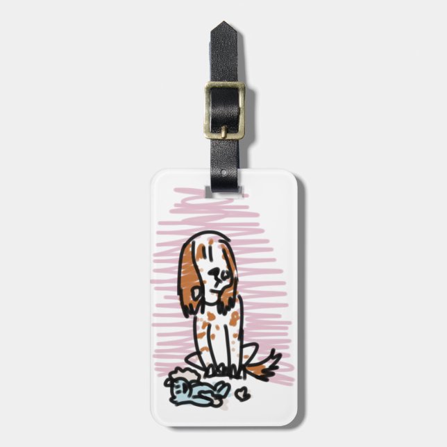 Brittany Spaniel Luggage Tag (Front Vertical)