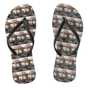 Brittany Spaniel on a Paddle: A Scenic Adventure Jandals
