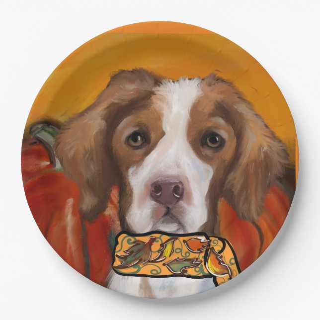 Brittany Spaniel     Paper Plate (Front)