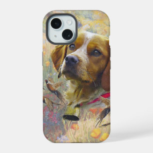 Brittany Spaniel , Passion for Birds iPhone 15 Case