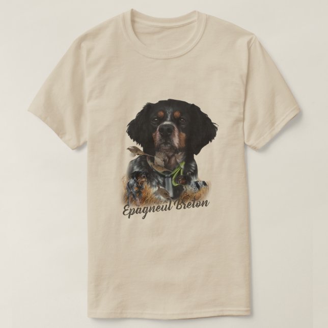 Brittany Spaniel , Passion for Birds T-Shirt (Design Front)