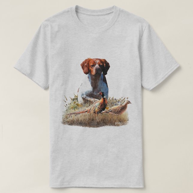 Brittany Spaniel , Passion for Birds T-Shirt (Design Front)