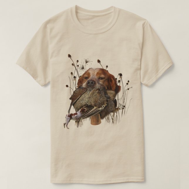 Brittany Spaniel , Passion for Birds T-Shirt (Design Front)