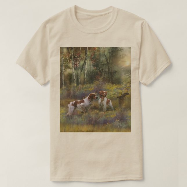 Brittany Spaniel , Passion for Birds T-Shirt (Design Front)