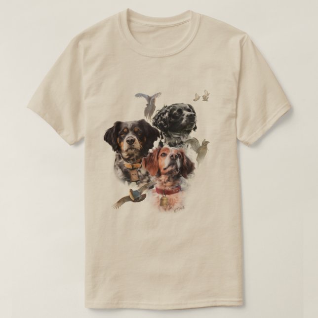 Brittany Spaniel , Passion for Birds T-Shirt (Design Front)